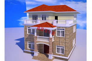 带露台三层住宅楼房设计图,带全套图纸 三层别墅设计图 鲁班设计图纸官网